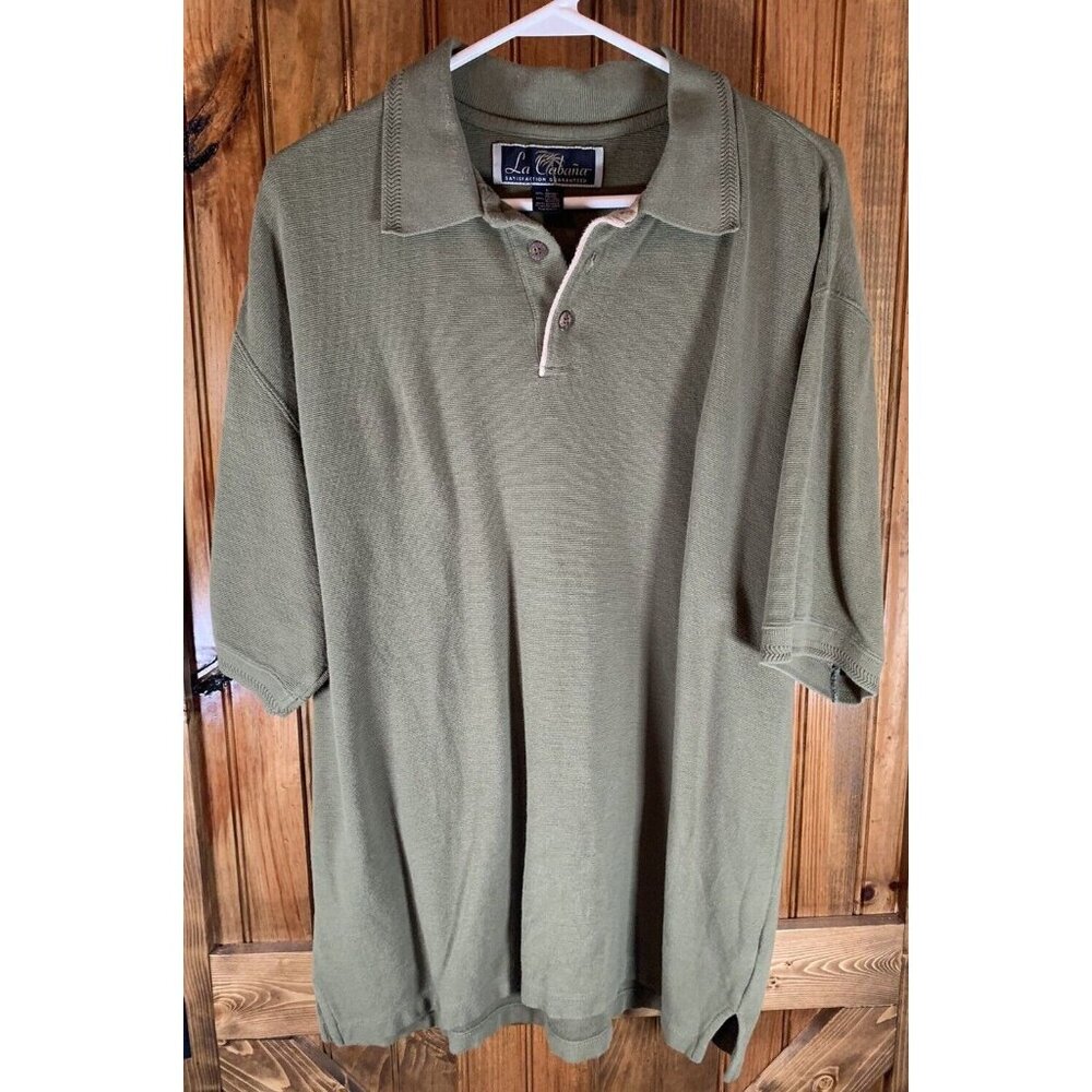 La Cabana Men's Polo Shirt Green Size Large